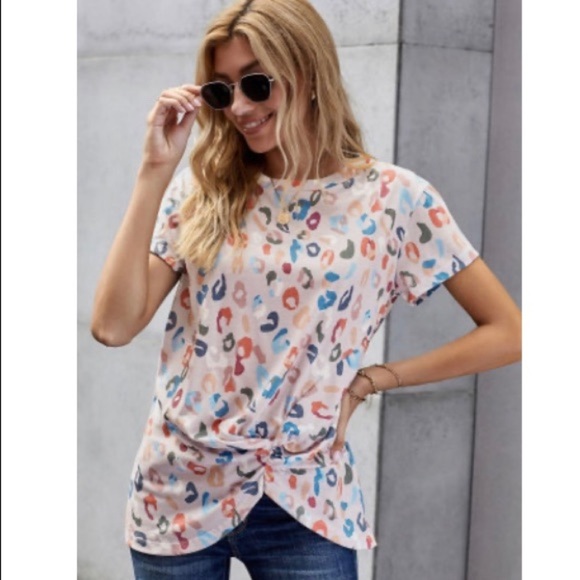 Tops - Multicolored Leopard Print Tee